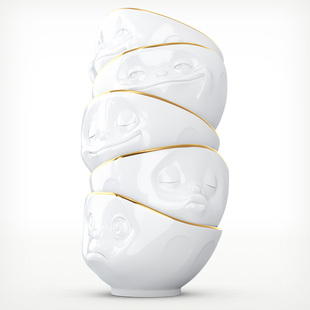 Tassen卡通表情镀金陶瓷碗500ml面碗汤碗德国进口FiftyEight现货