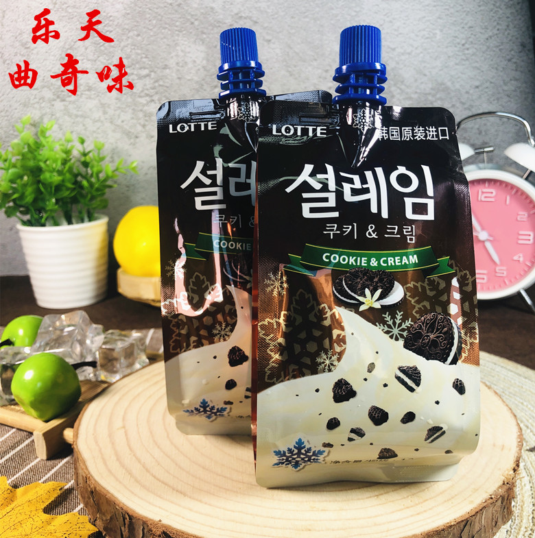 韩国进口乐天雪莱淋曲奇味棒冰135g进口可吸冰淇淋雪莱淋雪糕