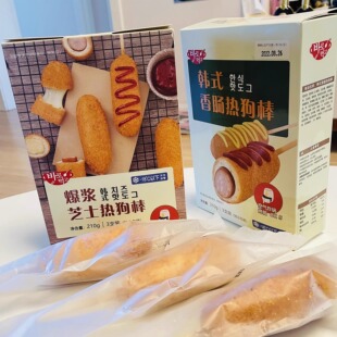 酥脆热狗 香肠热狗棒 加热即食210g 脆皮芝士拉丝热狗棒 韩式