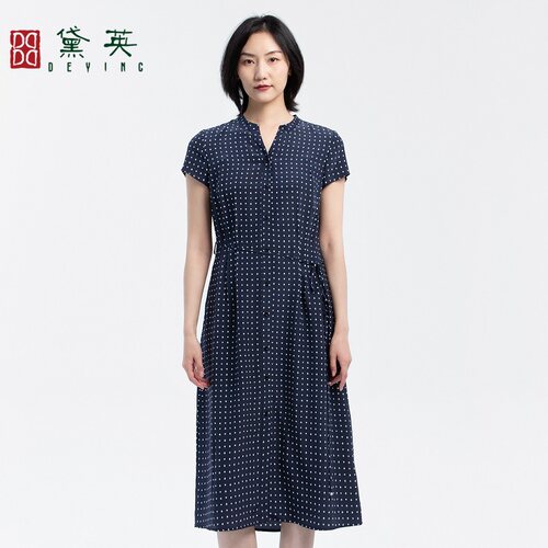 黛英夏季新品简约百搭民族风款连衣裙 LAP2040