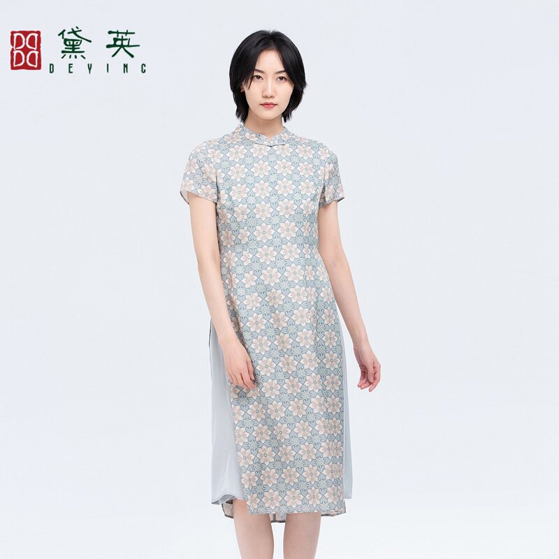 黛英夏季新品简约时尚民族风款旗袍 PAO2293