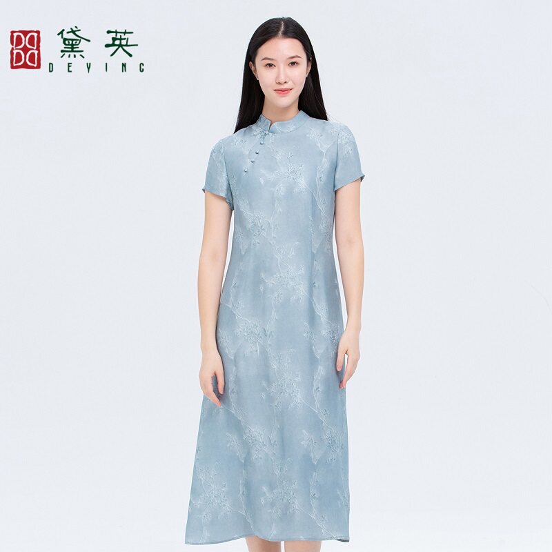 黛英夏季新品简约时尚民族风款旗袍 PAO2290
