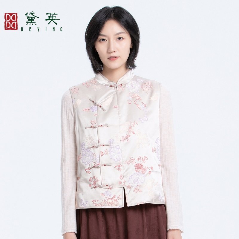 黛英冬季新品简约百搭时尚民族风款马夹 MAO4098