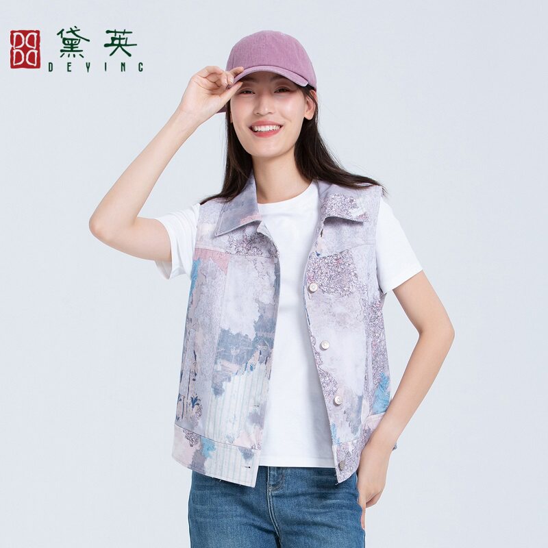 黛英春季新品简约百搭民族风款马甲 MAO1149