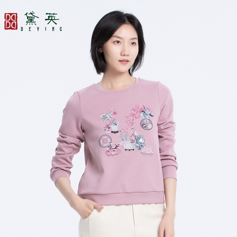 黛英冬季新品简约时尚百搭休闲款卫衣 VAO4345