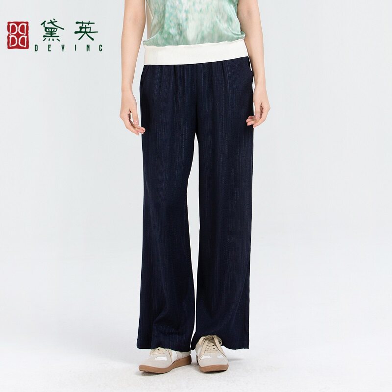 黛英春季新品简约百搭民族风款裤子 KAP1131