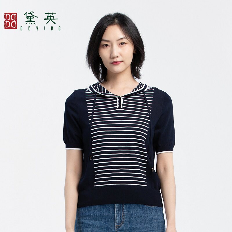 黛英夏季新品简约百搭民族风款针织毛衫 SMAP2338