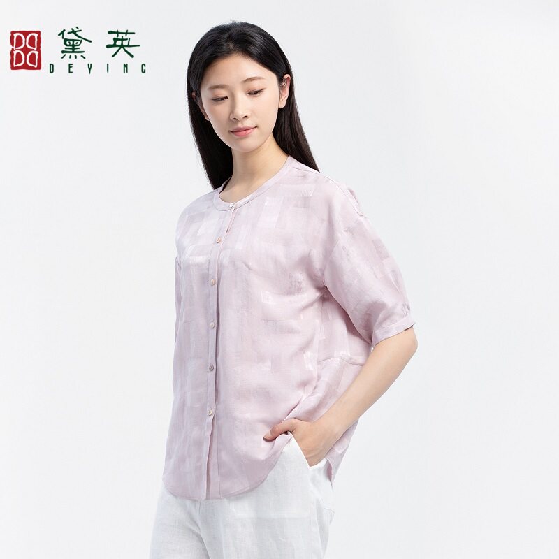 黛英夏季新款简约百搭民族风衬衫 CAP2392