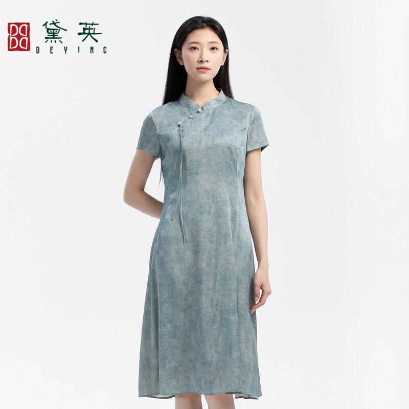 黛英夏季新品简约百搭民族风款旗袍 PAP2263