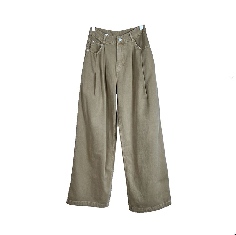 A系列2025秋季新款女装 时尚百搭高腰显瘦直筒阔腿牛仔裤女C9555