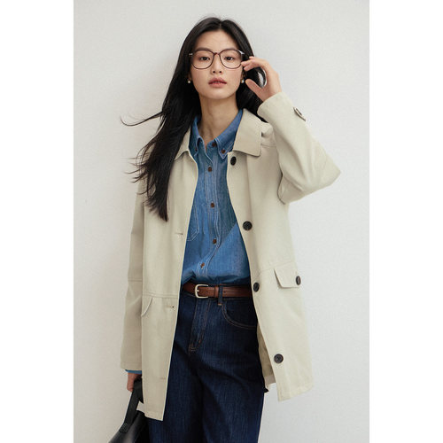 小个子短款风衣外套女