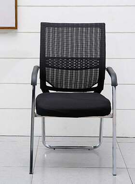 电脑椅子 办公椅子家用座椅人体工学椅 黑色 钢制U字脚