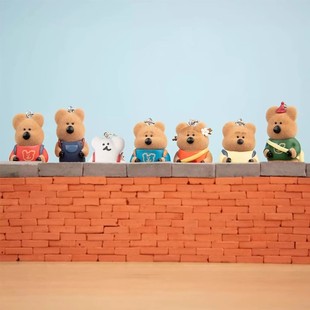 正版柿子椒熊校园好友系列呆萌町植绒萌粒挂件盲盒周边公仔玩偶