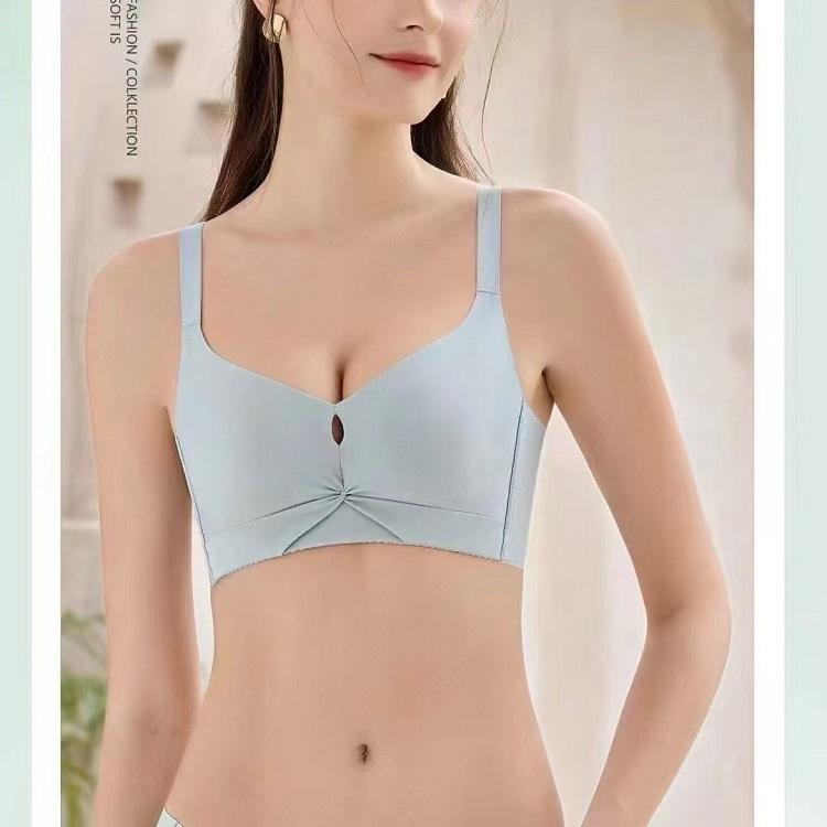 上新AB杯小胸光面无痕无钢圈聚拢不空杯收副乳调整型内衣89082