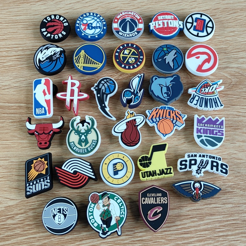 crocs洞洞鞋配饰卡通鞋扣NBA标志