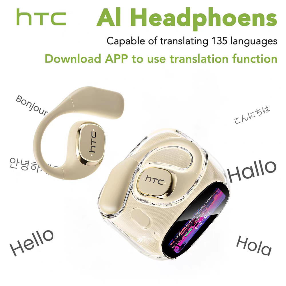 HTC翻译蓝牙耳机NE11骨传导开放挂耳式不入耳无线运动2026新款图片