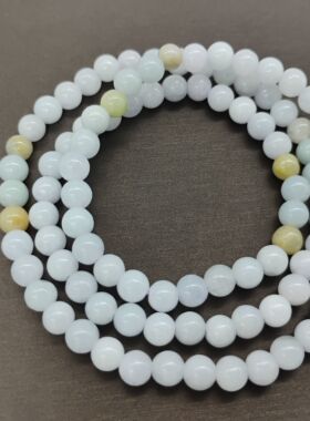 天然A货翡翠6MM乘96颗项链