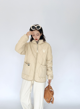 LifeWork2024年秋冬新款连帽加绒加厚棉服韩版宽松男女同款外套