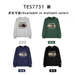 7731 TES新款套头卫衣秋冬重磅情侣四小只宽松加绒卫衣外套