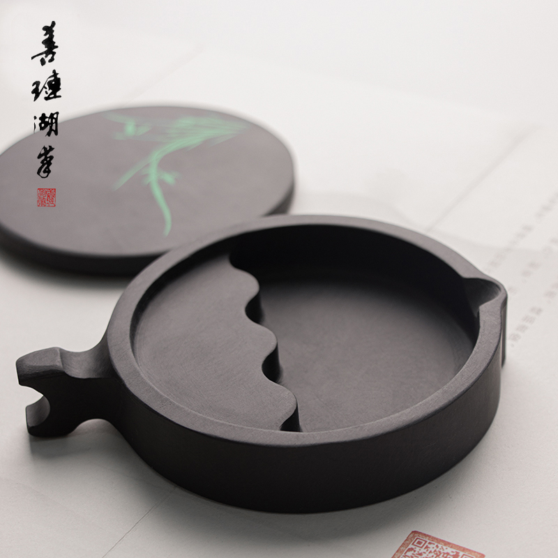 善琏湖笔砚台书法专用多功能墨池磨墨毛笔专业级安徽歙砚小端砚学