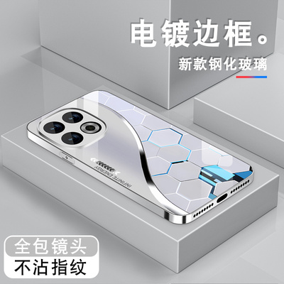 蜂巢粒子适用iQOO13手机壳男iQOO12新款iqoo11电镀银玻璃iqoo10保护套iqoo912pro高级感11s全包vivo防摔硬壳