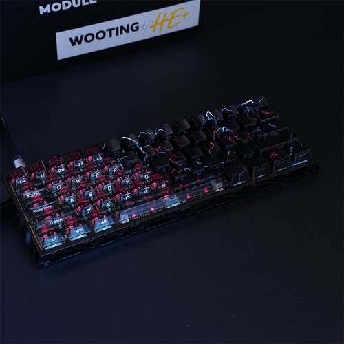 WOOTING 60HEV2满改-黑镂空-黑透闪电
