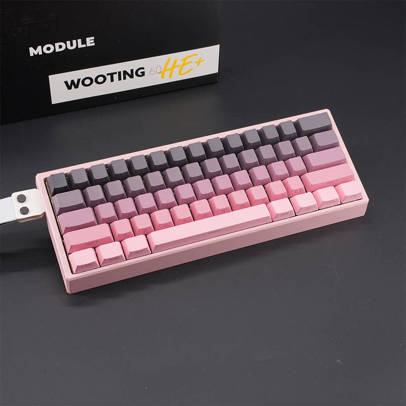 WOOTING 60HEV2满改-粉船壳-黑粉渐变图片