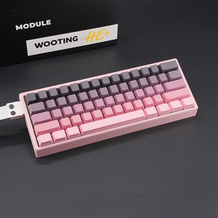 WOOTING 60HEV2满改-粉船壳-黑粉渐变