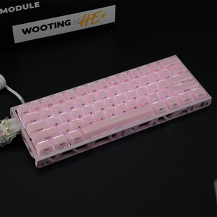 WOOTING 60HEV2满改-粉镂空-粉水晶