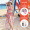 Swimming and Water Playing Three Piece Set (Orange Blue Swimsuit+Swimming Hat+Mobile Phone Waterproof Bag)