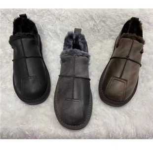 处理雪地靴男冬季 软底爸爸鞋 司机鞋 加厚低帮一脚蹬保暖鞋 潮鞋 断码