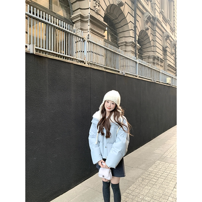 珍珍家2026年冬季新款温暖大毛领90白鸭绒短款羽绒服小个子厚外套