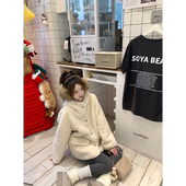 Zzhen珍珍温柔气质软糯中长款 皮毛一体连帽羊羔毛外套环保皮草