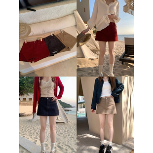 Zzhen珍珍天菜好版 百搭高腰新款 牛仔短裤 型显瘦不费力时髦A字裙裤