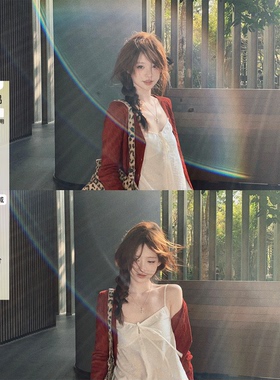 【Zzhen 03.02 20:00】鬼马少女/v领显瘦绞花针织开衫&吊带两件套