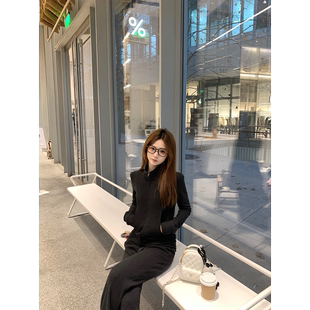 Zzhen珍珍休闲舒适慵懒感老钱风立领德绒卫衣套装 小个子两件套