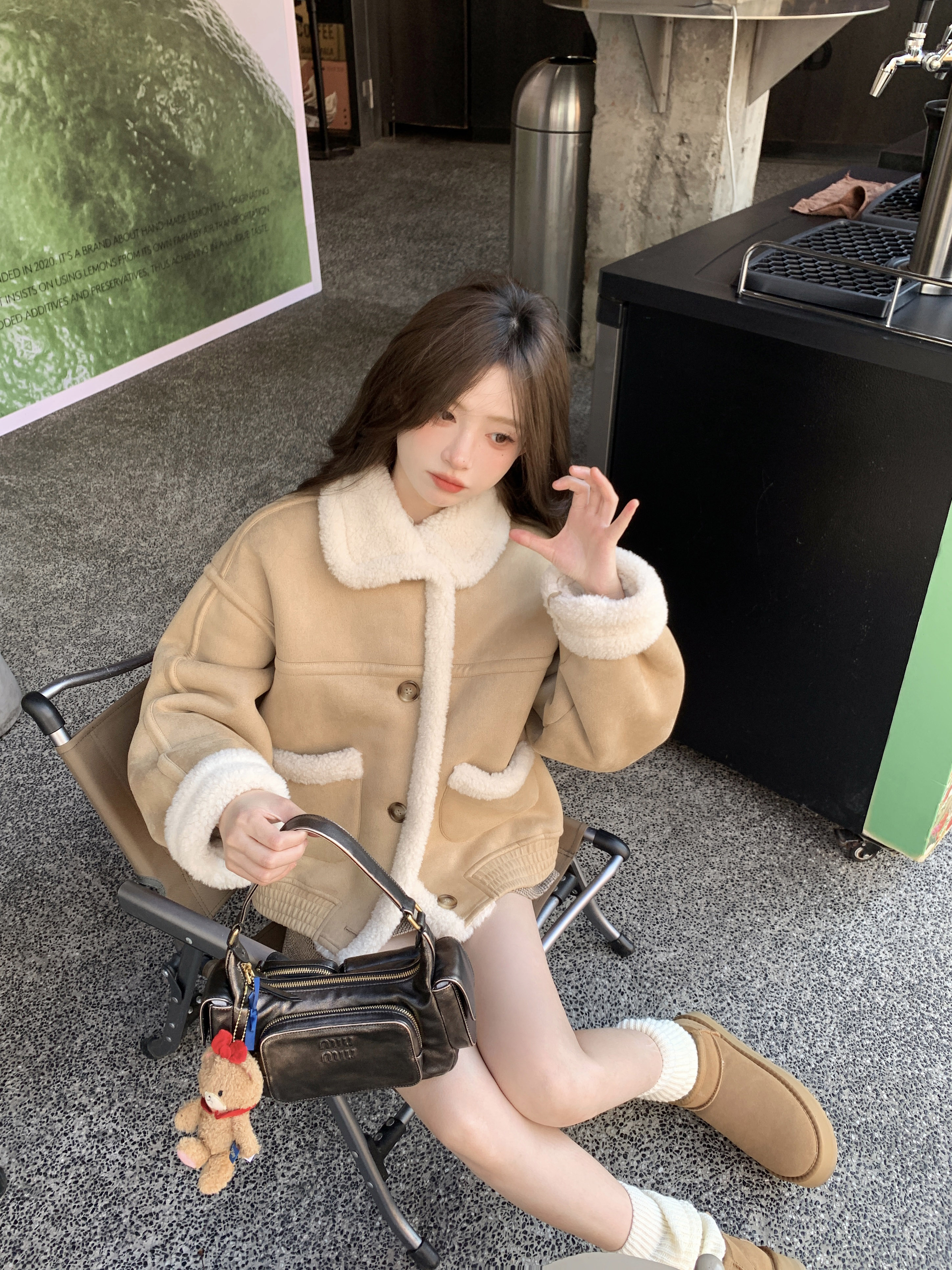 Zzhen珍珍家皮毛一体夹克厚外套