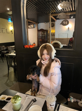 珍珍家 Lu4格甜嫩系连帽可拆卸白鸭绒泡芙羽绒服保暖短款羽绒外套