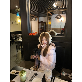 珍珍家 Lu4格甜嫩系连帽可拆卸白鸭绒泡芙羽绒服保暖短款羽绒外套