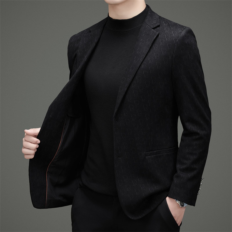 男士新款西服套装春秋款中年商务正装品牌礼服外套免烫新郎西装男