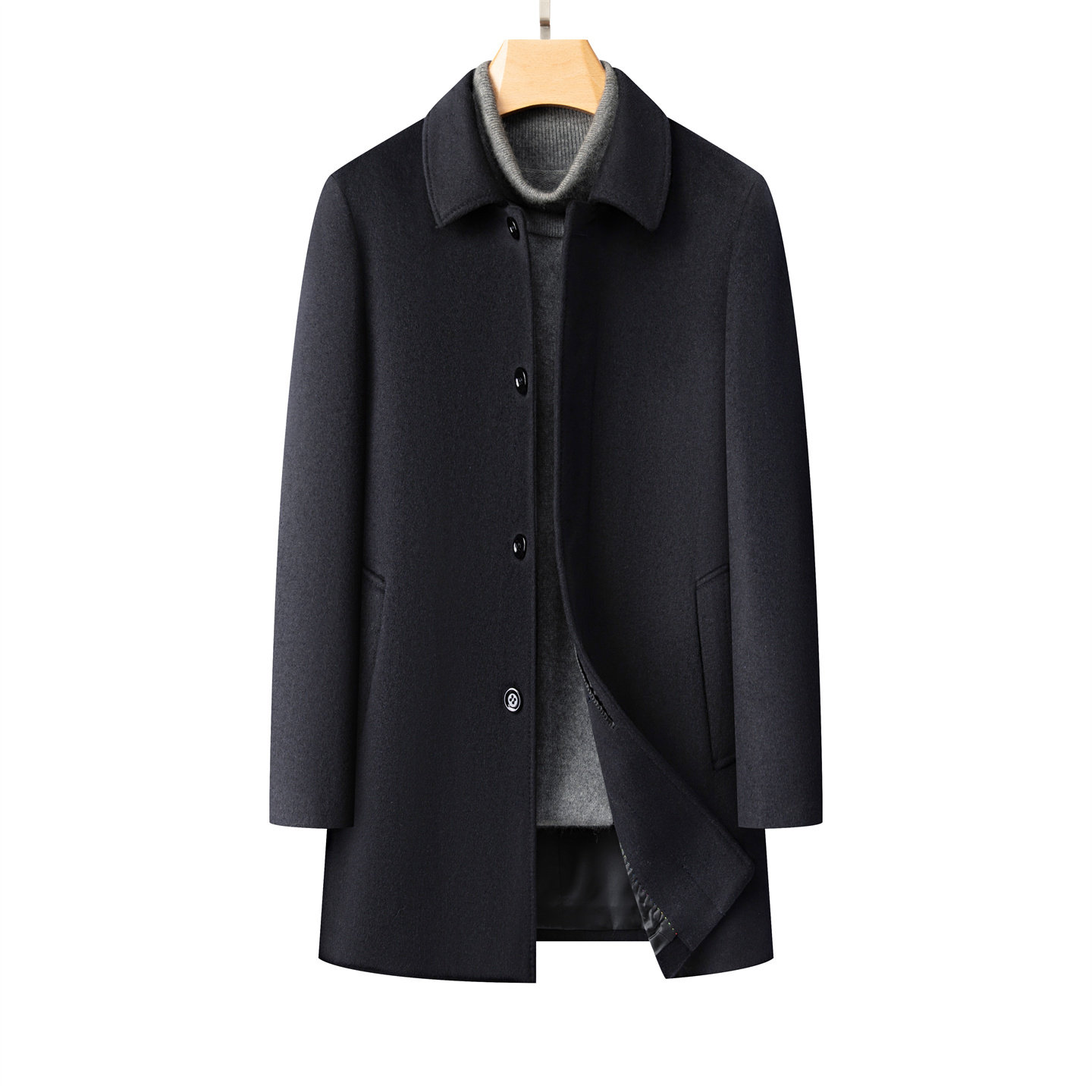 2025新款羊毛大衣男中长款毛呢外套中年秋季高端商务休闲呢子风衣