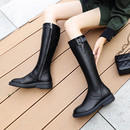 骑士靴女高筒2025秋季 真皮马靴小个子长筒不过膝靴子女马丁靴 新款