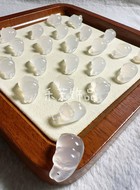 爆款天然白玛瑙猫条荔枝冻趴趴猫饰品diy手链配饰精美可爱配件