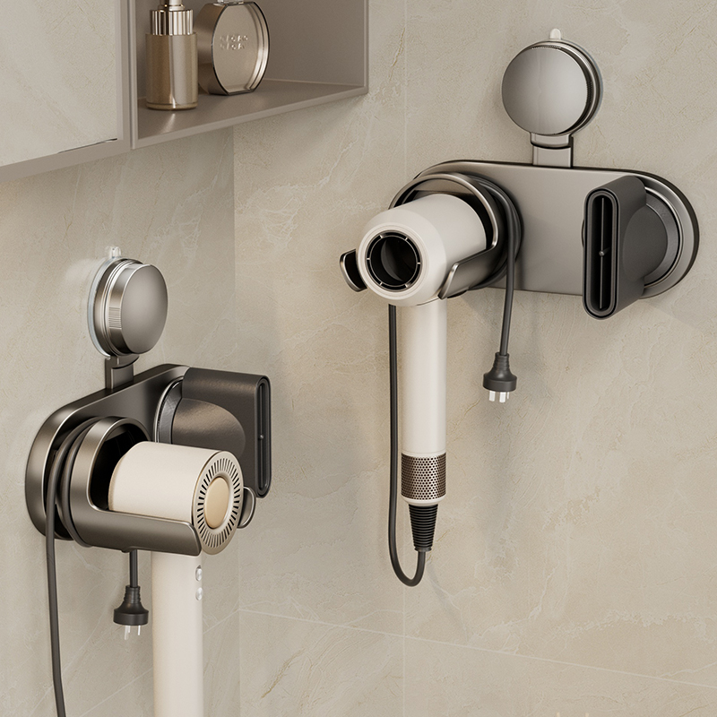 映生活吸盘适配多款吹风机收纳架