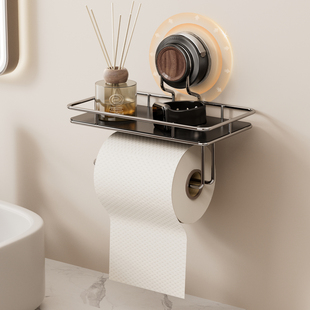 吸盘纸巾架卫生间免打孔中古风厕纸盒纸巾盒洗手台卷纸架置物架子