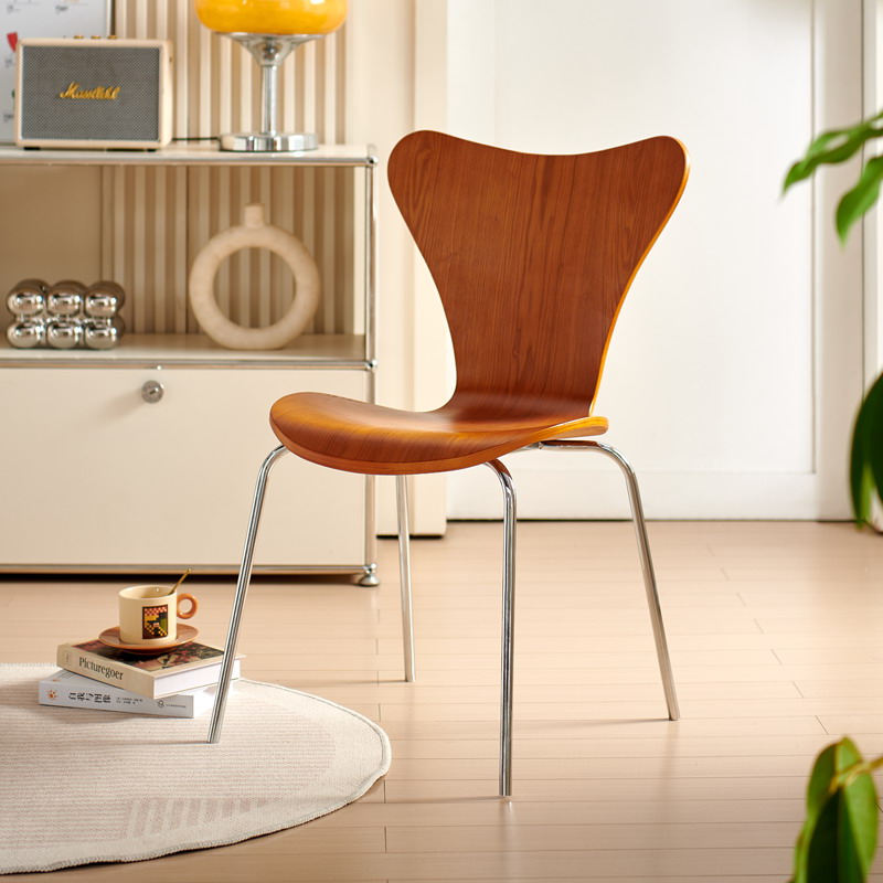 网红咖啡餐厅实木家用简约餐椅