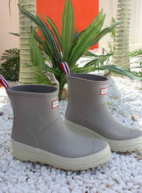 HUN雨鞋男女款雨靴酷玩短筒雨鞋户外鞋