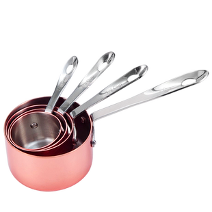 304不锈钢量勺量杯量匙烘焙工具厨房cup量具镀铜薯条酱汁杯酱料锅