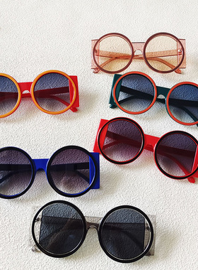 新款时尚圆框宽边个性大框太阳镜