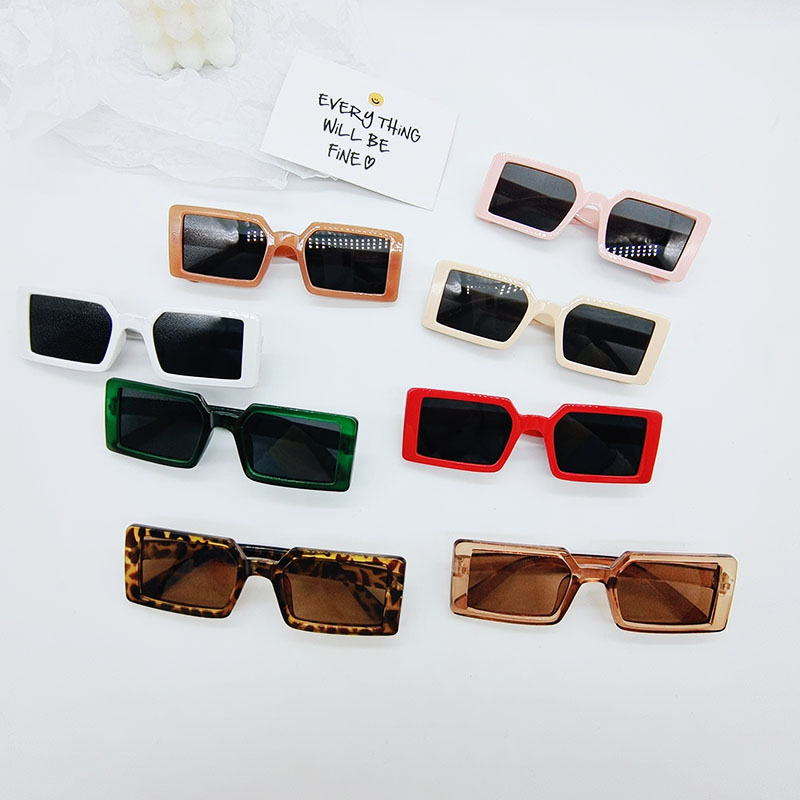 宽边方框窄扁墨镜男士潮流嘻哈ins超火网红小脸太阳眼睛潮牌女夏